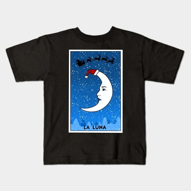 Ugly Christmas Sweater Mexican Christmas Moon Kids T-Shirt by Francielandia